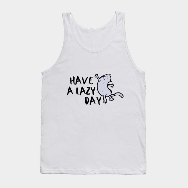 Lazy Kitty Relax Introvert Awkward Relax Cute Funny Sarcastic Happy Fun Inspirational Gift Tank Top by EpsilonEridani